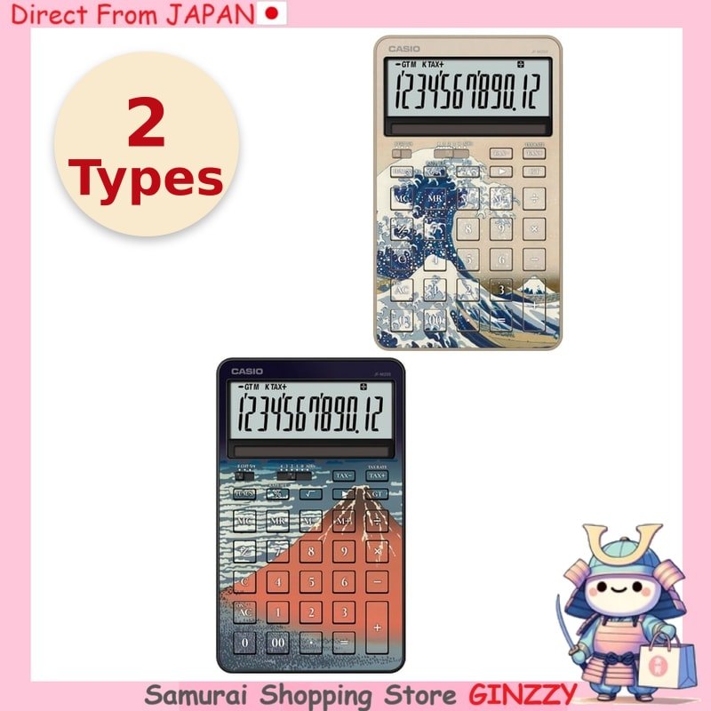 เครื่องคิดเลข Casio JF-M200-TJ ลายภาพอุกิโยเอะ Hokusai 12 หลัก พลังงานแสงอาทิตย์ นำเข้าจากญี่ปุ่น
