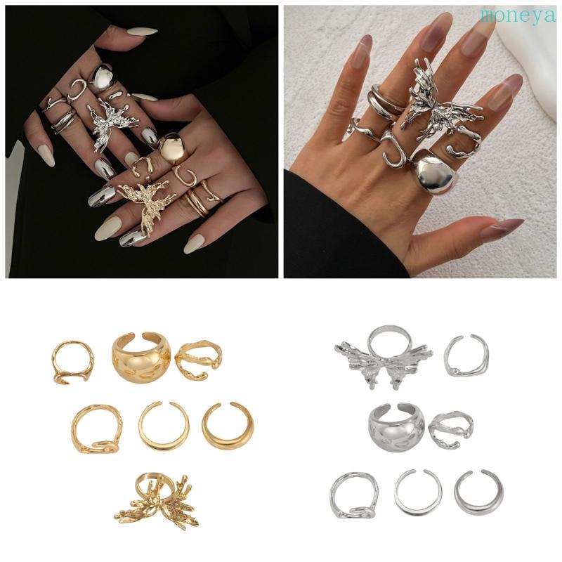 Mya Elegant Aesthetic Butterfly And Lavas Rings Set 7 สําหรับผู้ที่ชื่นชอบเครื่องประดับ