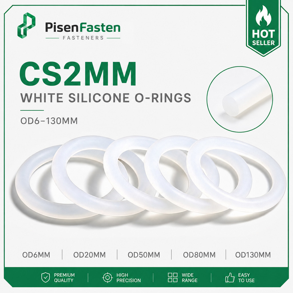 พร้อมส่ง โอริงซิลิโคนสีขาว (White Silicone O-Ring) เกรดอาหาร 100% เนื้อนุ่ม ยืดหยุ่นสูง ปลอดภัยไร้สารพิษ สำหรับเครื่องกรองน้ำและอุปกรณ์ใส่อาหาร / Food Grade White Seals CS2mm*OD6-130mm DX-TH-03