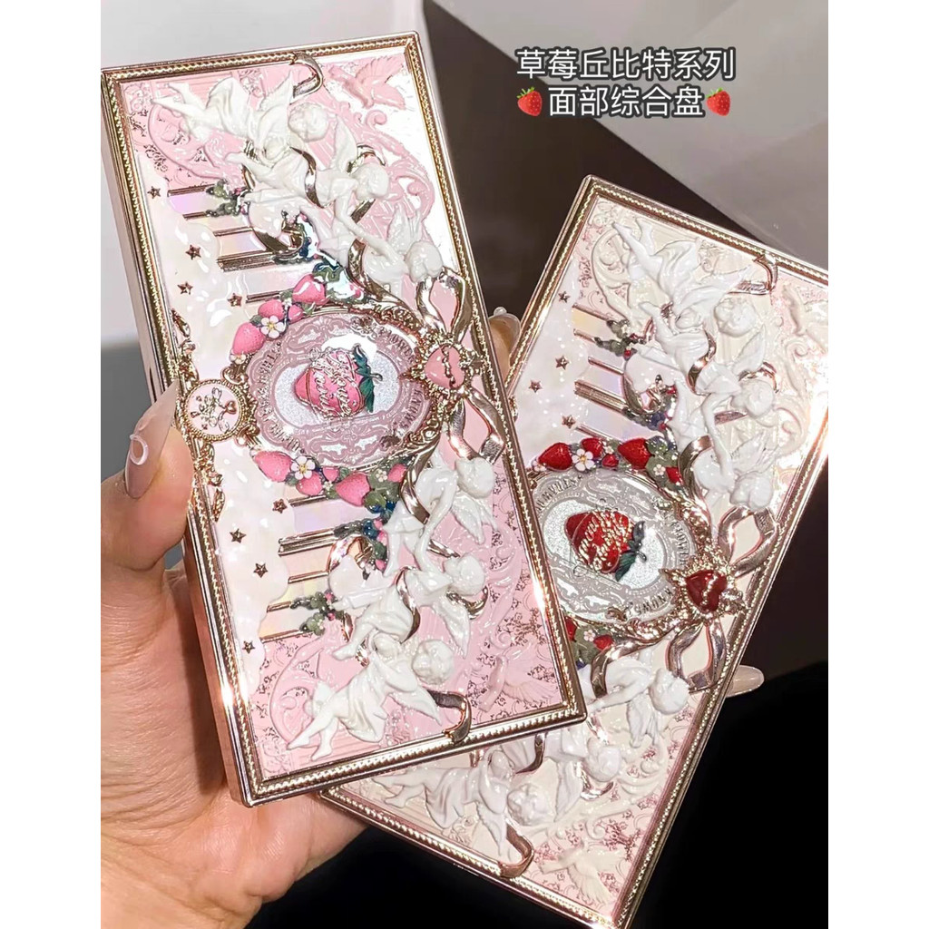 flower knows flower knows กล่อง Flower Knows Strawberry Cupid Blush Eyeshadow Highlight All-in-One P