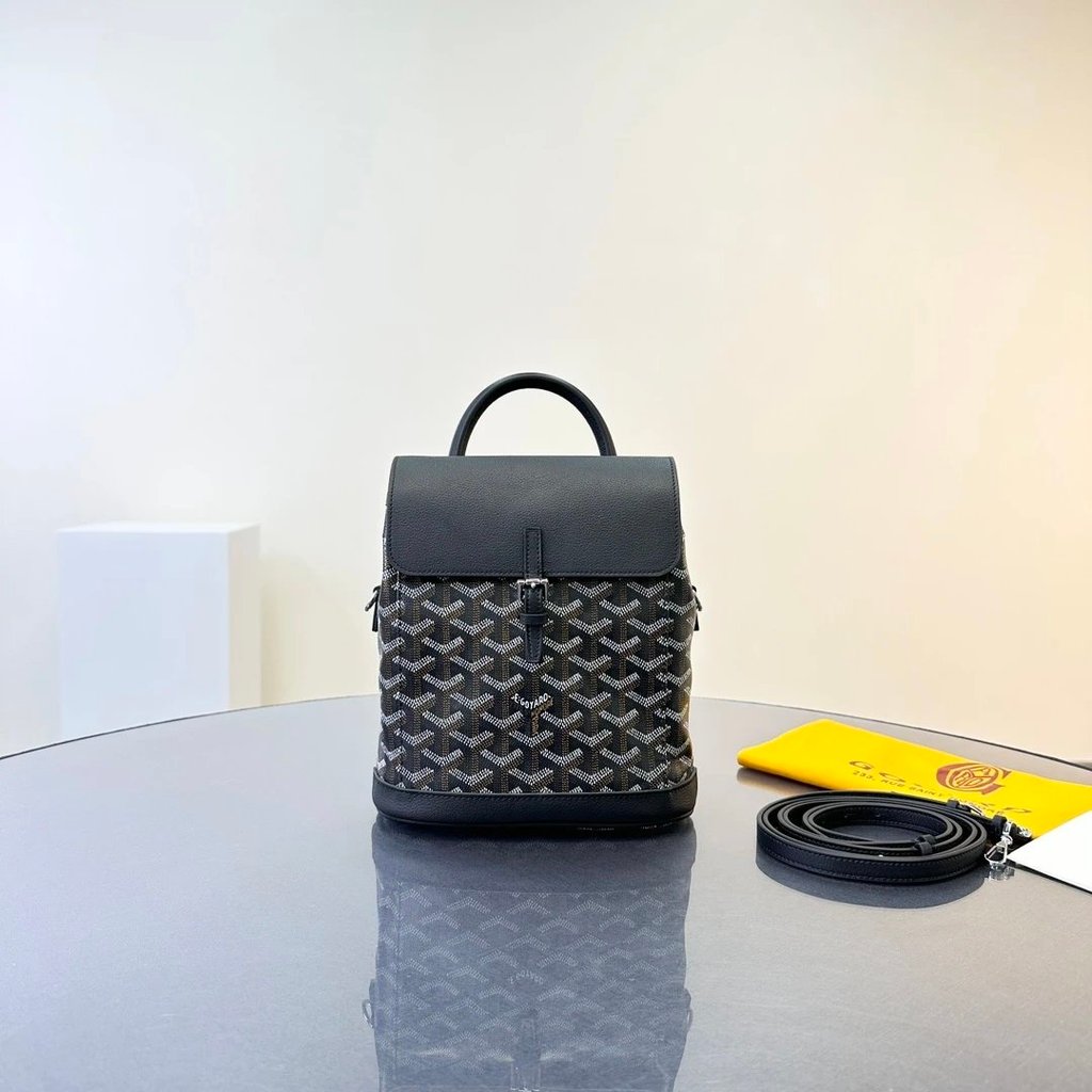 อัพเกรดใหม่ Goyard mini backpack emo Retro Old Flower Dog Tooth Same Style Mini Small Back Brand New