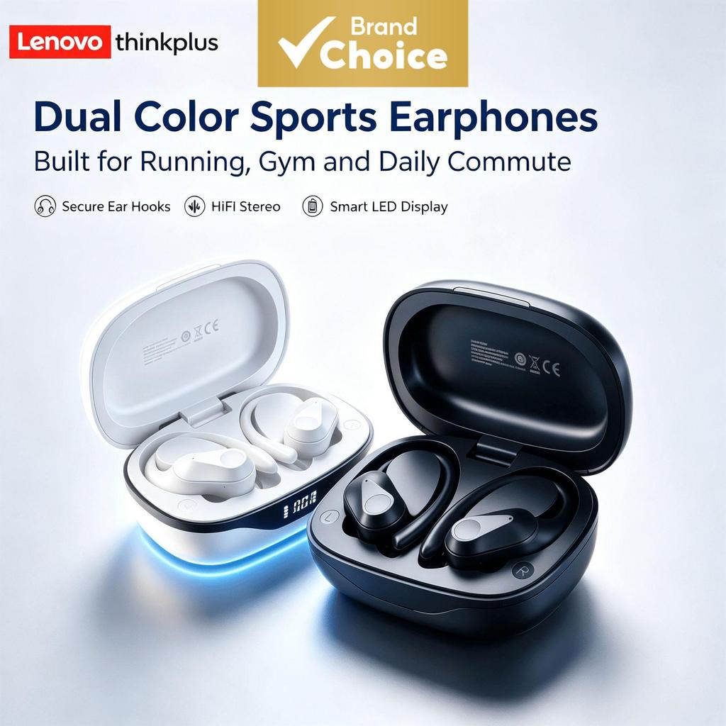 หูฟังบลูทูธไร้สาย Lenovo LP75 กันน้ํา ความหน่วงต่ํา โหมดเกมมิ่ง ชาร์จเร็ว Type C เหมาะสําหรับการใช้ง