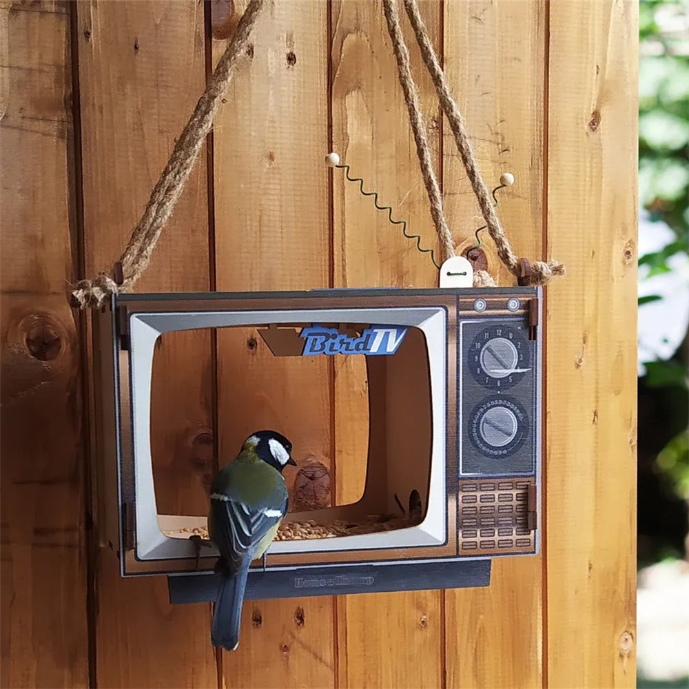 TV Bird Feeder ตกแต่งสวน Yard Garden Wild Bird Feeder