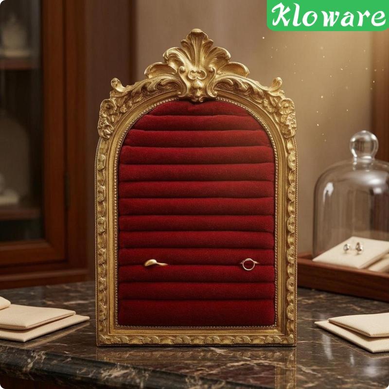 [Kloware] Arched Jewelry Display Frame Ornate Vintage Jewelry 5x7 Inch Gold Black