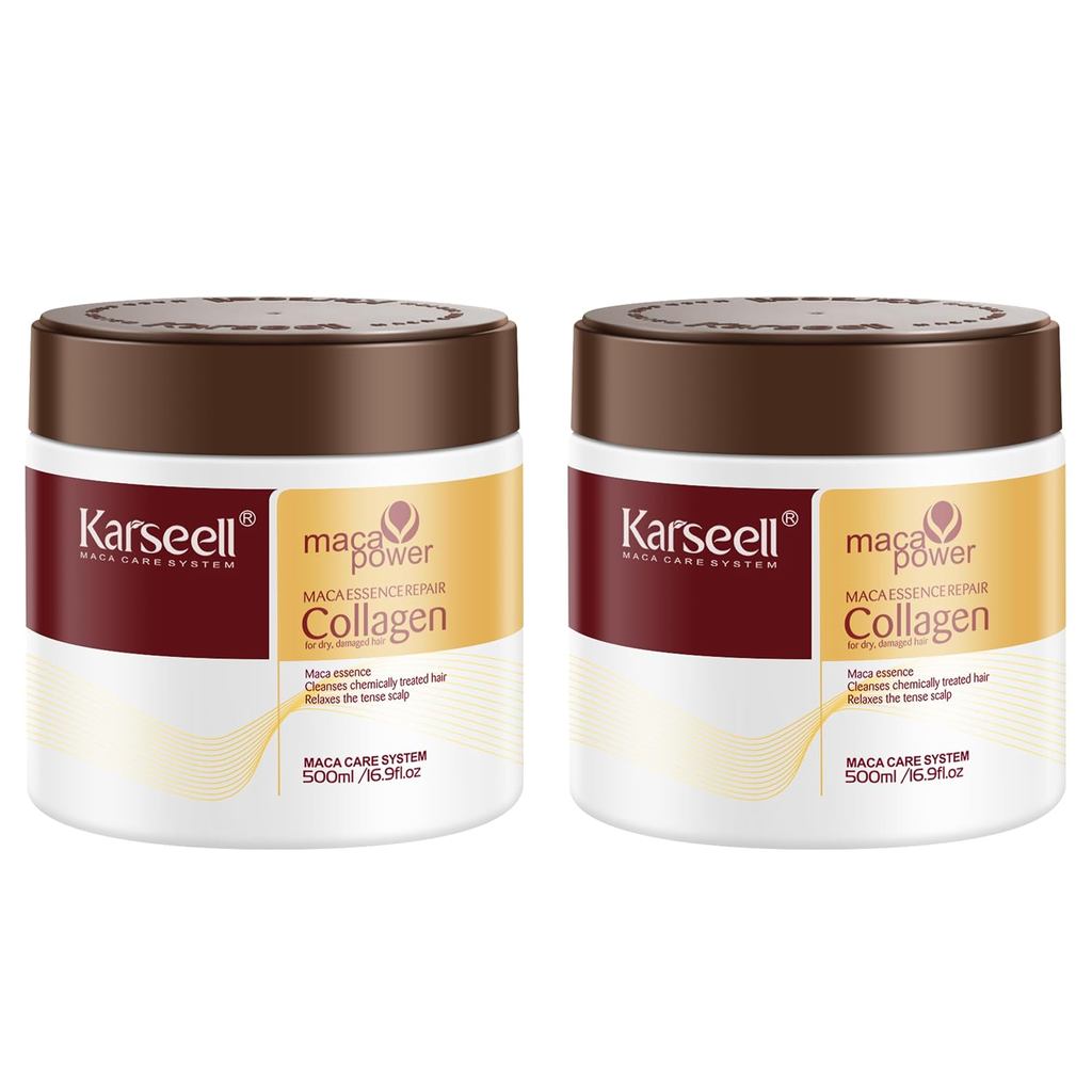 Karseell Collagen Hair Mask 2x500ml สําหรับผมแห้งเสีย Frizzy Hair BQ72