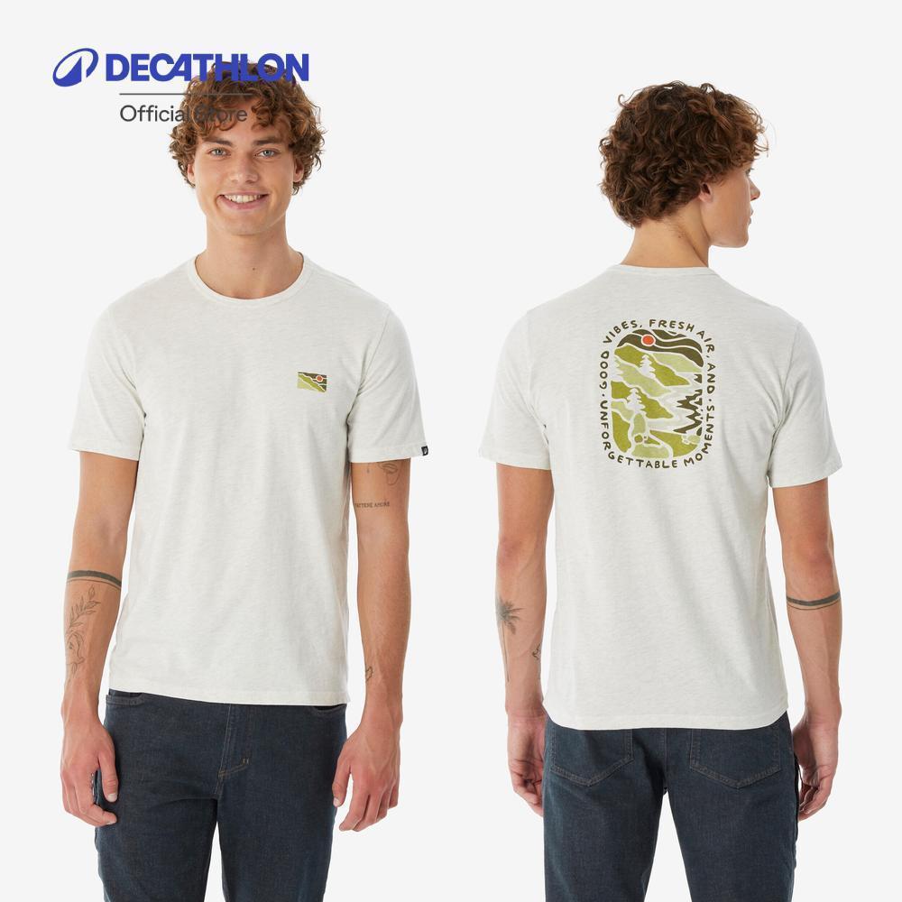 Decathlon Men'S T-Shirt Black Nh100 เสื้อยืดเดินป่าสำหรับผู้ชาย รุ่น Nh100 - White