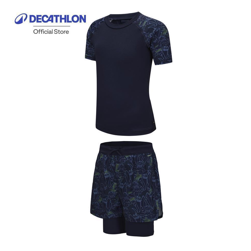 Decathlon Swimming Boy Two-Piece Double Layer Shorty ชุดว่ายน้ำทูพีซขาสั้นสองชั้นสำหรับเด็กผู้ชาย