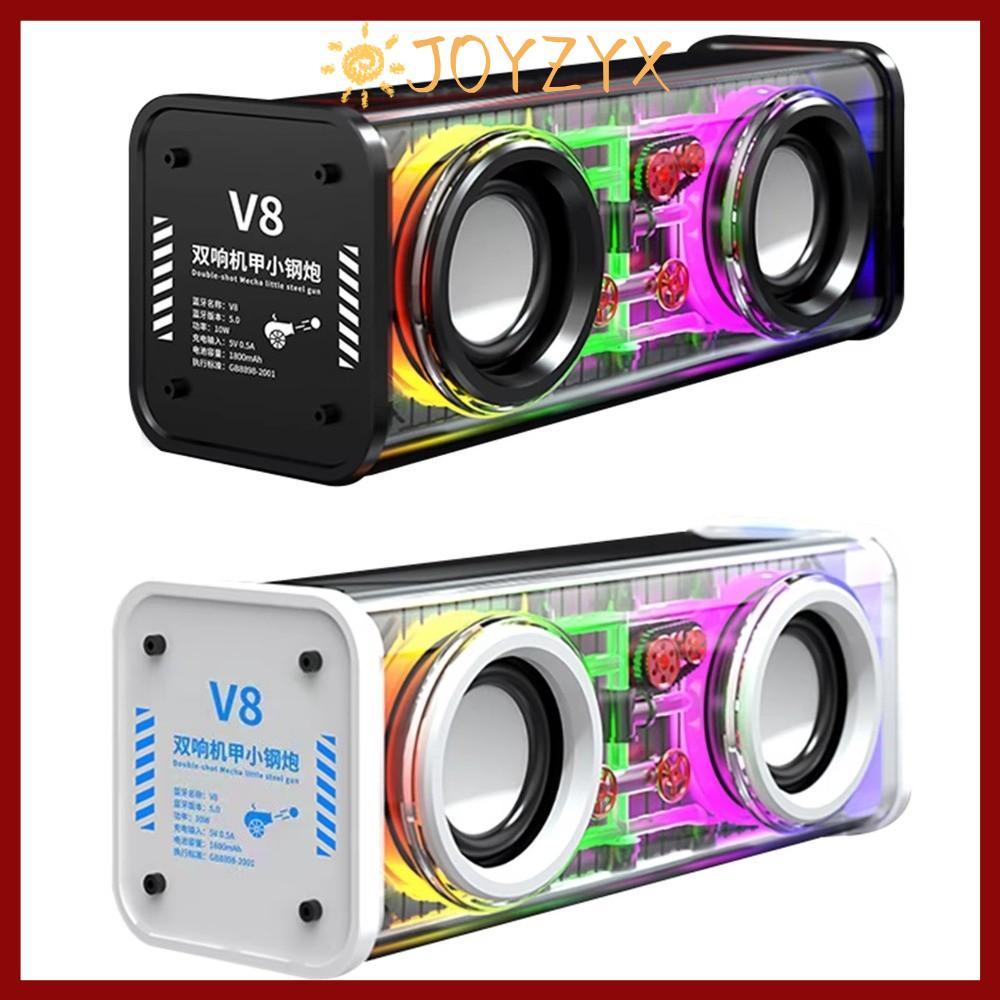 CODJOYZYX Mecha Speakers, Transparent Double Bass Bluetooth 5.0 Speakers, Lightspeaker Mini Size Lig