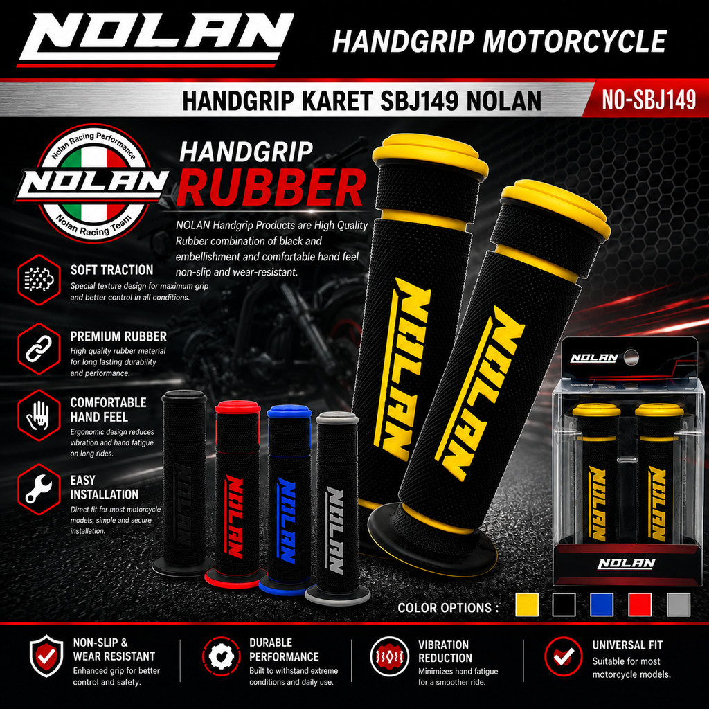ปลอกแฮนด์ยาง NOLAN 01 Nolan SBJ149 ด้ามจับมอเตอร์ไซค์สากล