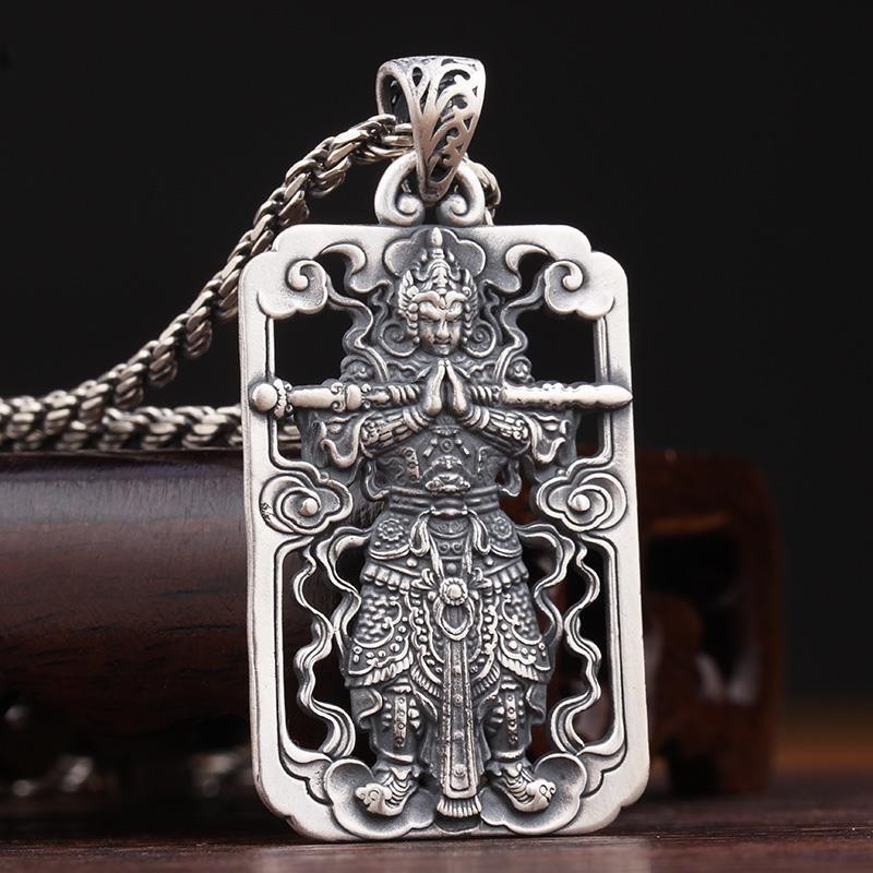 New Product#Vairocana Buddha Pendant for Men999Pure Silver Necklace Vintage Dominant Trendy Person P