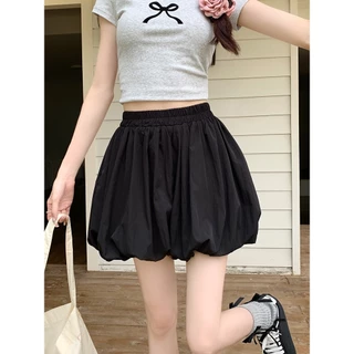 Hotgirl พร้อมส่ง กระโปรงสั้น กระโปรงฟู ชุดเจ้าหญิง เซ็กซี่ น่ารัก สีพื้น เอวยางยืด สไตล์เกาหลี