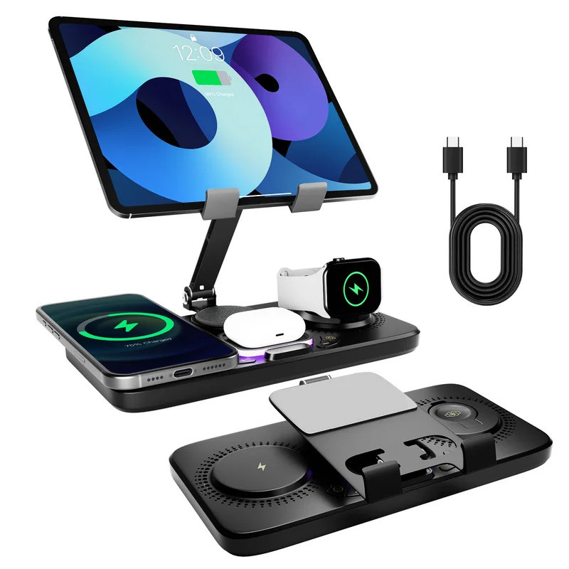 7 in 1 Wireless Charger Station อุปกรณ์หลายตัวสําหรับ iPhone iPad AirPods และ Apple Watch-iPhone Fas
