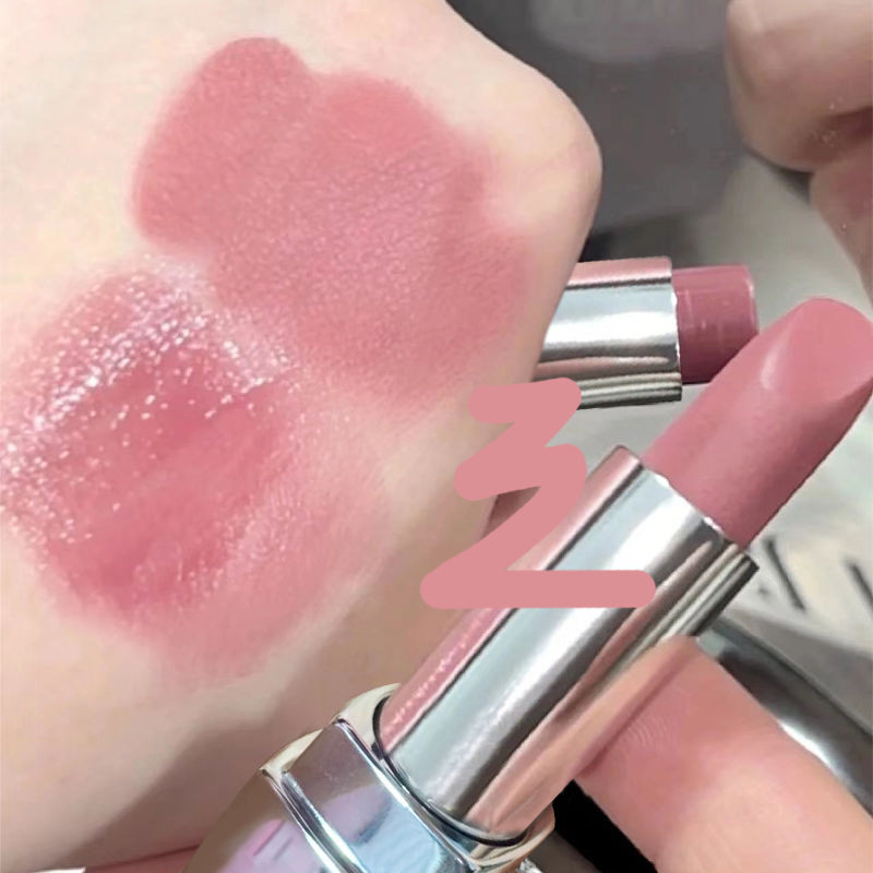 ฝ้าเพดาน!No Face Water Glow ลิปสติกนักเรียน Ebony Rose สีนู้ด Non-Fade Mirror ลิปสติก Moisturizing F