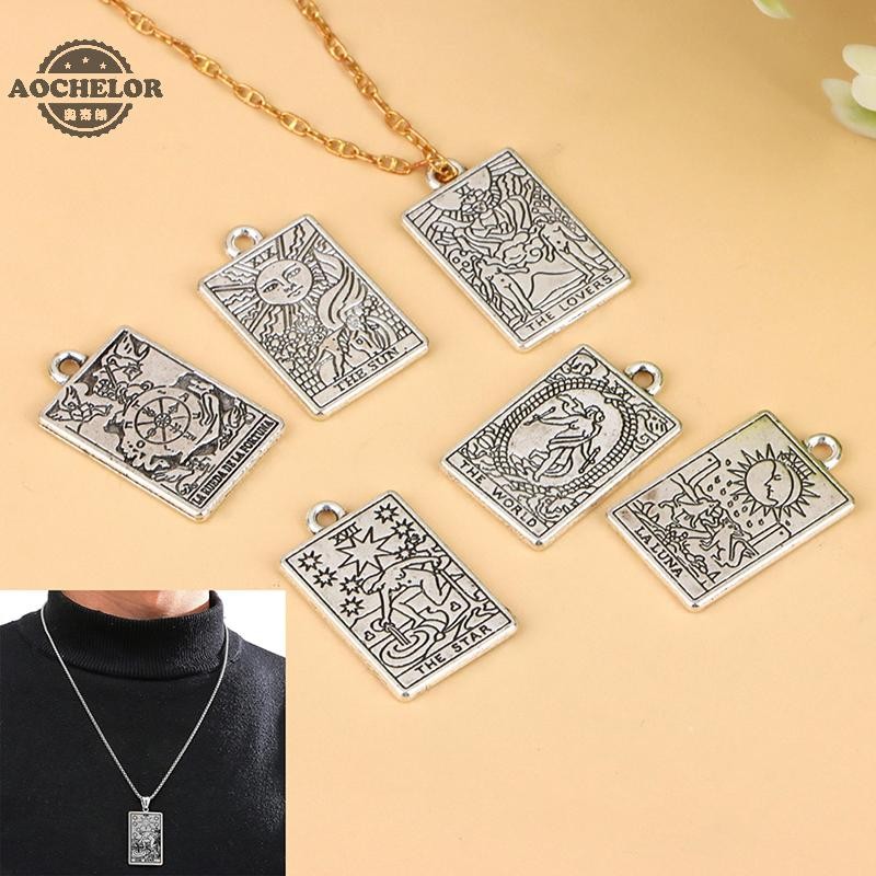 AOCHELOR 1 PC Tarot จี้ DIY แม่มด Divination Moon Sun Charms สร้อยข้อมือสร้อยคอเครื่องประดับหัตถกรรม
