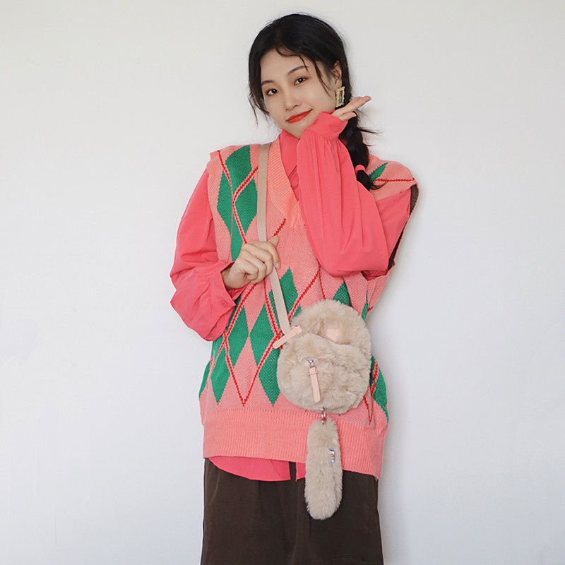 [ดําเนินการด้วยตนเอง] CILAC Tanuki Bag Plush Cute Tail Healing Mini One-Shoulder Messenger ins กระเป