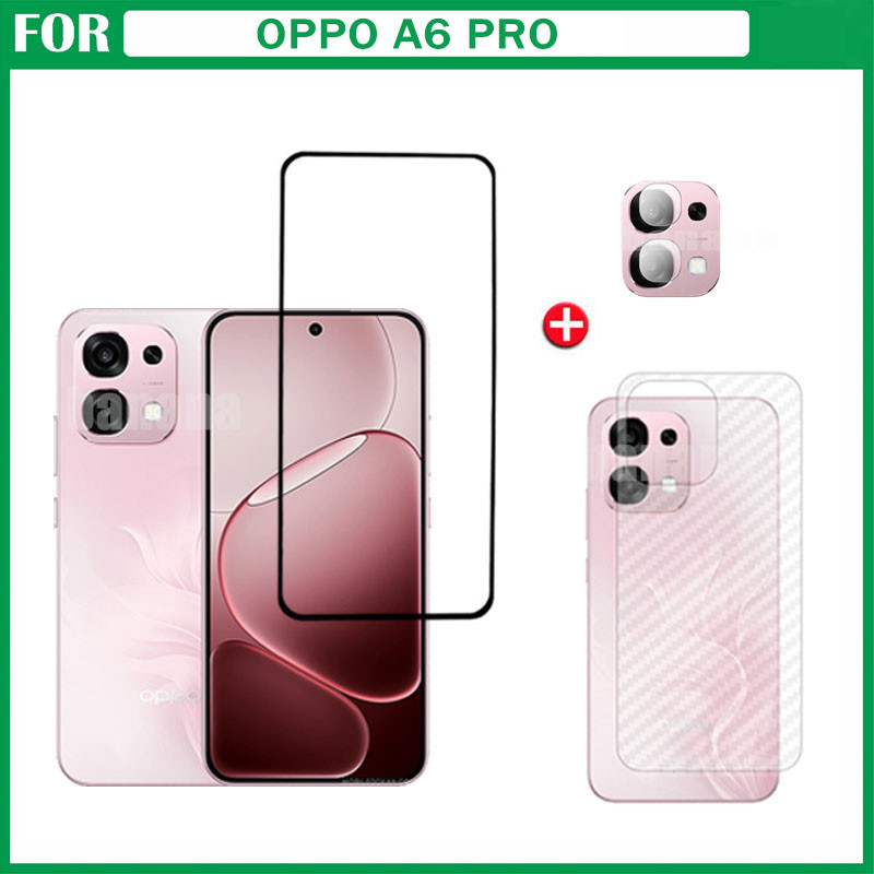 OPPO A6 Pro กระจกนิรภัย OPPO A5 Pro A5X A5i Anti-Spy กระจกนิรภัยป้องกันหน้าจอ+ฟิล์มเลนส์กล้อง+ฟิล์มด