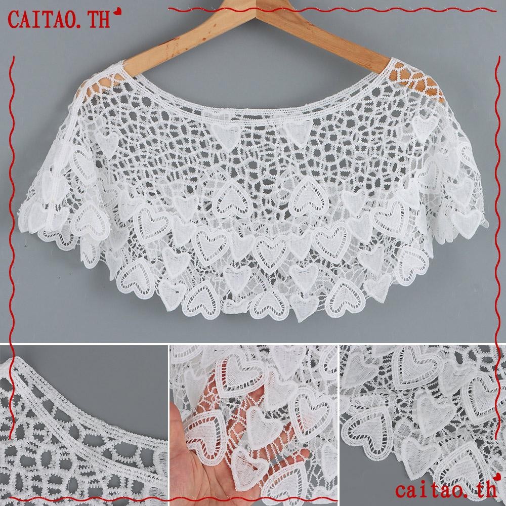 CITAO Shrug Poncho Women Vintage Lace Hollow Out Shawl