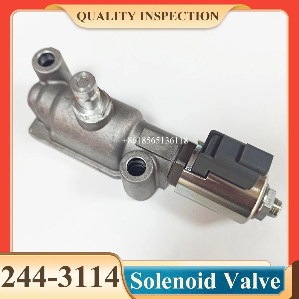 244-3114 วาล์วโซลินอยด์ปิดเครื่องไฮดรอลิก 2443114 สําหรับ D6R D7R D10R D5N D8T D9T Bulldozer Loader 