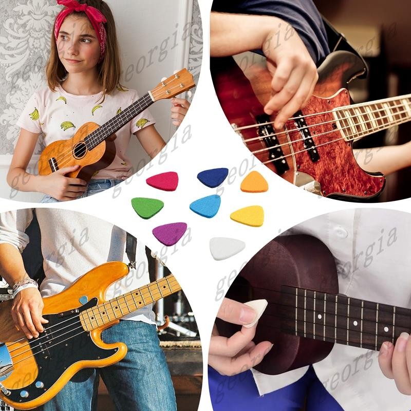 georg33Ukule Picks Felt Picks/Plectrums สําหรับ Ukulele และกีตาร์, ปิ๊กกีตาร์ 8 ชิ้น, หลากสี - รูปที่ 5