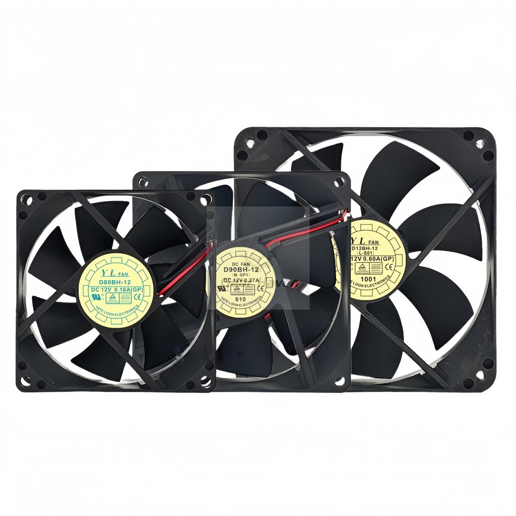 YUELUN D60BV/D80BH/D90BH/D12BH/D12SHD80SH/D90SH-12 DC 12V พัดลมระบายความร้อนเงียบ 0.5A 0.18 A 0.3 A 