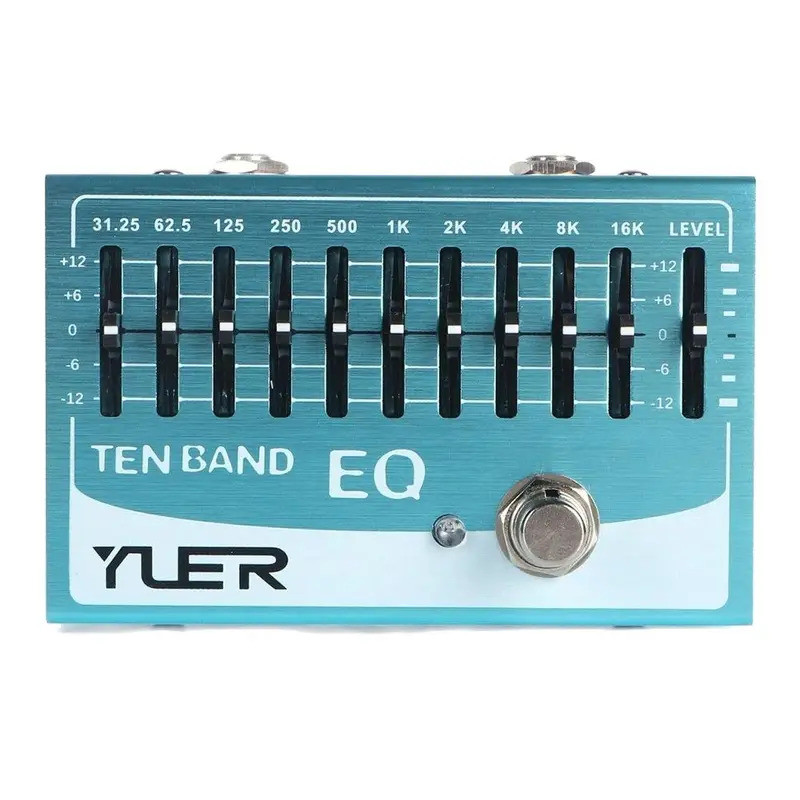 Yuer YF-40 Ten Band Eq Effect Pedals 10 Band Equalizer Effect Pedal สําหรับกีตาร์ไฟฟ้า/เบส 4/5/6/7 S