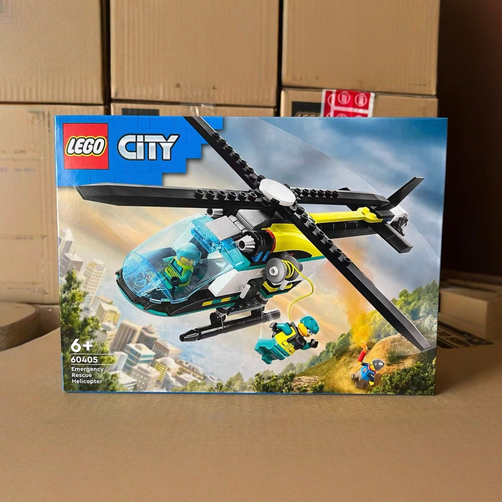 เลโก้เลโก้60405ชุดเมืองเฮลิคอปเตอร์กู้ภัยฉุกเฉินชายหญิงการศึกษาประกอบอาคารบล็อกของเล่น
