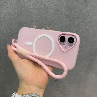 ใช้งานร่วมกับสําหรับ for IPhone 17 12 13 11 16 15 14 Pro Max 2 in 1 Magnetic นุ่มฝาครอบโทรศัพท์ป้องกัน with Bracelet