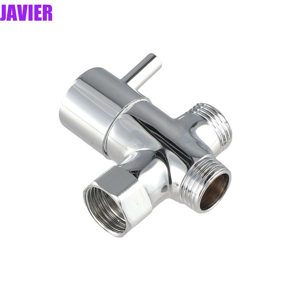 JAVIER 3 Way Switch Faucet Valve, ทองเหลือง G1/2 3 Way Shower Head Diverter Valve Tool Three Functio