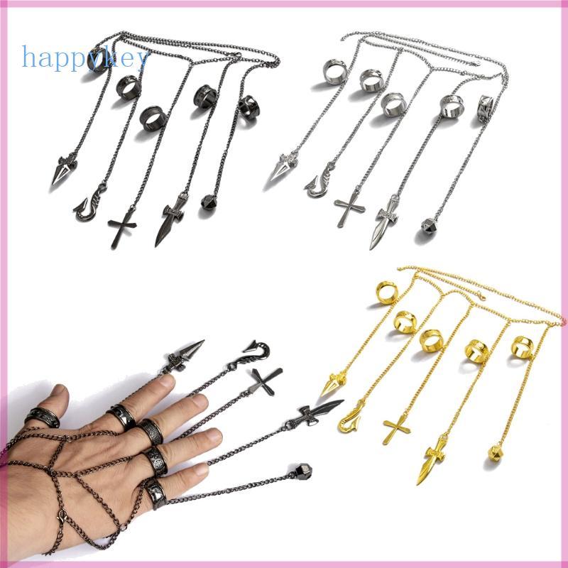 Hap Five Rapers Kurapika Chains Bracelet Full-five Fingers Rings