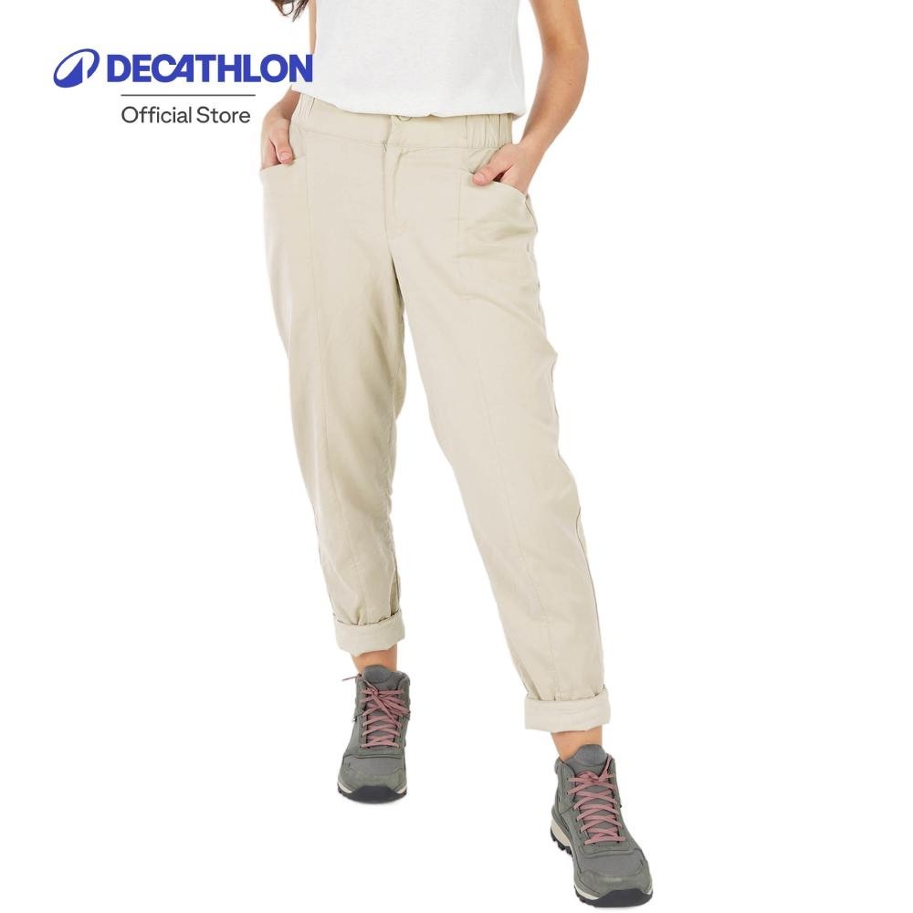 Decathlon Women’s Hiking Linen Trousers NH500 - Beige กางเกงขายาวสำหรับผู้หญิง รุ่น NH500 - สีเบจ