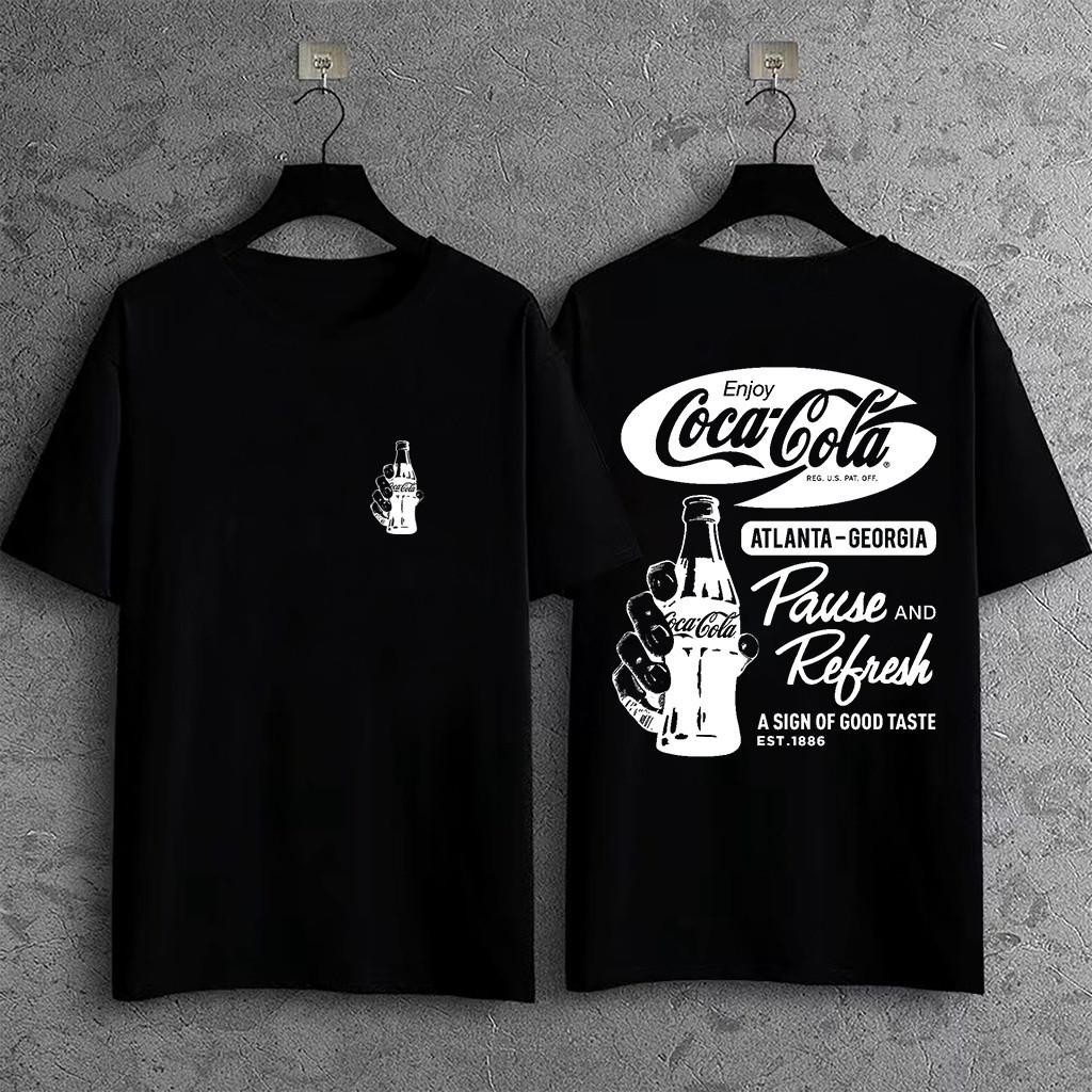 【เตรียมจัดส่ง】1980s vintage american coca-cola T-shirt cotton เสื้อยืดผู้ชายขนาดบวกฮิปฮอปแขนสั้นด้านบน S-5XL