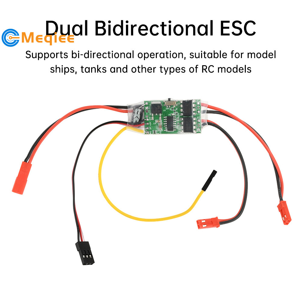Dual-Channel Bidirectional Brushed ESC โมดูลควบคุมความเร็ว RC รุ่นเรือถัง Crawler รถ 2S 3S Li-ion แบ