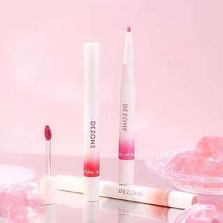 Dezone Double Head Floating Light Sensitive Lip Glaze . ลิปสติกแบบปลายสองชั้น, ไม่ฉีกขาด, ไม่ชุบ, ปากกาลิปคัพหยิก, ลิปกลอสที่ไม่ฉีกขาด