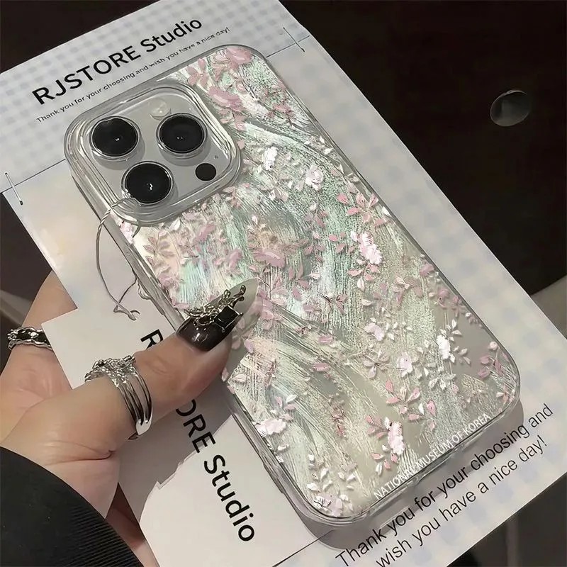 MERAH TPU Pink Petal Case Samsung IPhone OPPO VIVO Samsung a15 a55 s24 s25 ultra a02 a03 a04 a05 a11