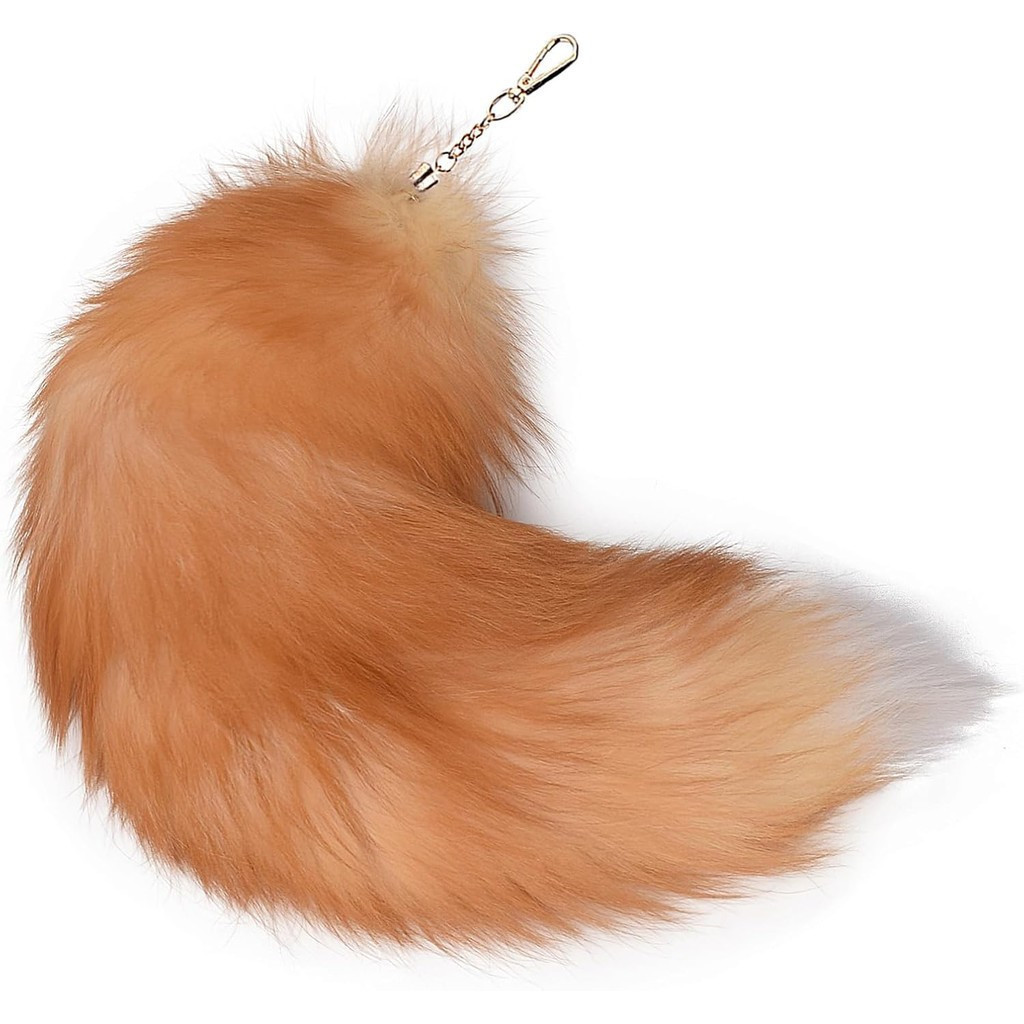 Human Beast ผสม Biometric Tail-16 นิ้ว Fox Tail, Fox Tail, Black Fox Tail, 2 ชิ้นแต่ละ 16 นิ้ว