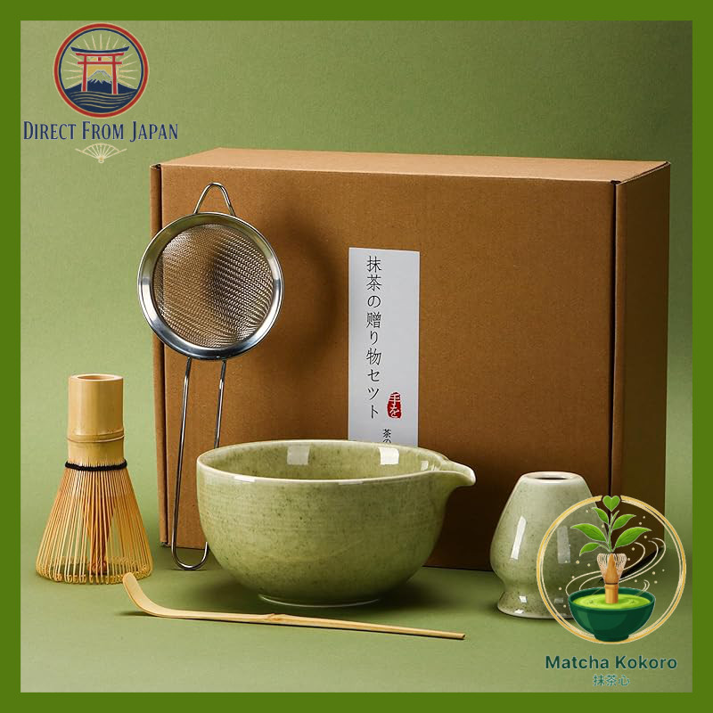 DiDiBirDi Matcha Set, 5-Piece Tea Ceremony Set, Matcha Bowl, Matcha Whisk Stand, Matcha Bamboo Scoop