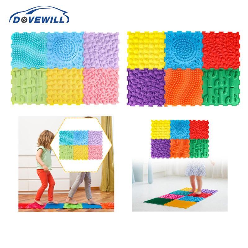 [Dovewill] 6 ชิ้นนวด Sensory Puzzle Play Mats Play Center เด็กการศึกษา Gym Home Puzzle พรมปูพื้น Int