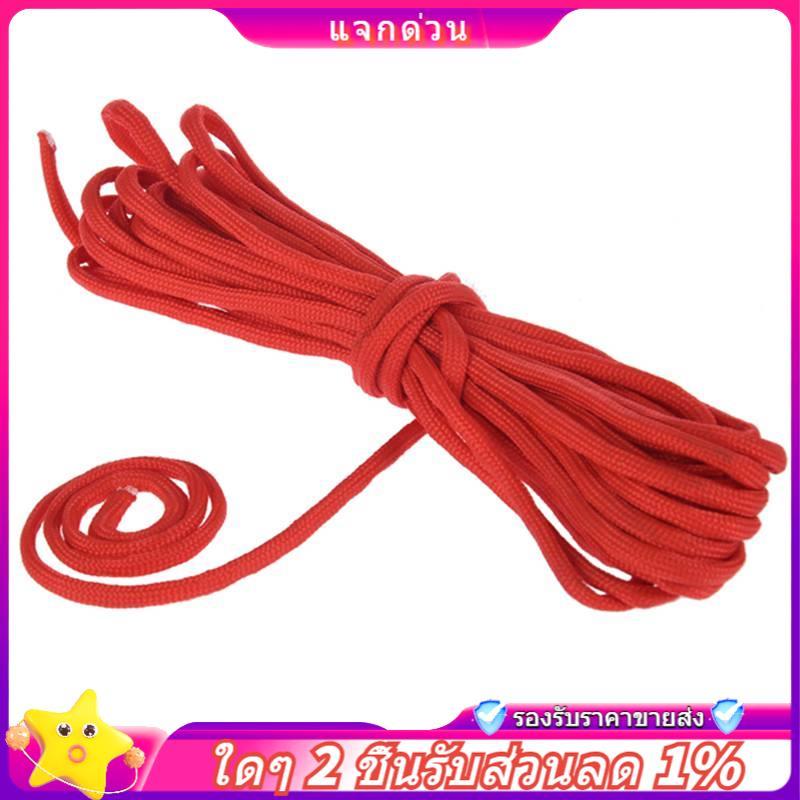 เชือก Paracord 550 7 Core Strand สีแดง 25FT เหมาะสำหรับการปีนเขาและแคมปิ้ง