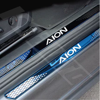 4pcs Aion รถสแตนเลสเกณฑ์แถบโลหะยินดีต้อนรับเหยียบตกแต่ง Auto จัดแต่งทรงผมสติกเกอร์สําหรับ GAC มอเตอร์ Aion Y Plus Aion UT V ES อุปกรณ์เสริม