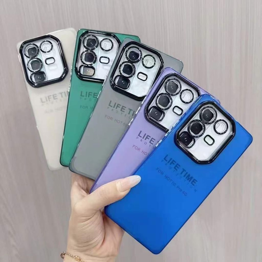 CASE HYBRID HOLOGRAM + กล้องป้องกัน CHROME XIAOMI REDMI 15 15C NOTE 14 PRO NOTE 13 13 PRO NOTE 12 PR