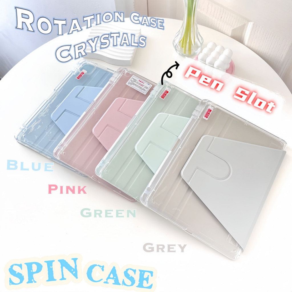 เคส iPad หมุนได้ 360 องศาสำหรับ gen10, gen11, Air4/5/6/7 Pro, gen9, gen8, gen7, 10.2, gen6 และ Air3