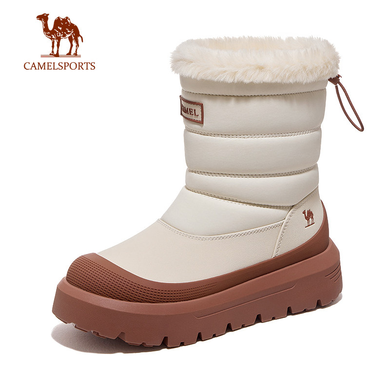 CAMELSPORTS အမျိုးသမီး ဆောင်းရာသီ ဖိနပ်ဘူး/နှင်းဘူး (velvet အတွင်းပိုင်းအုံနွေး) ချော်မလျှော ကာကွယ်ပြီး ရေနှစ်မဝင် စတိုင်သစ် F25C026022