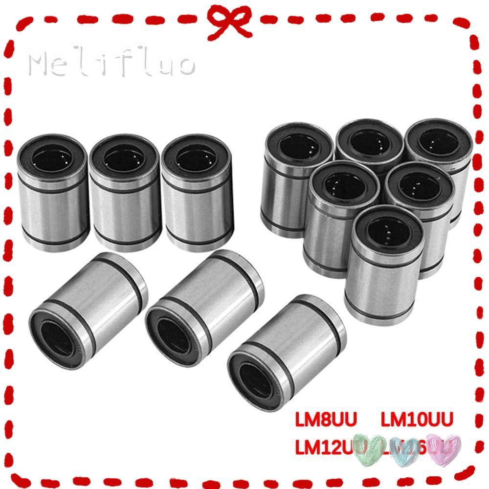 MELIFLUO Bushing เหล็ก Chrome เหล็กสําหรับเครื่องพิมพ์ CNC Part LM8UU LM10UU LM12UU LM16UU