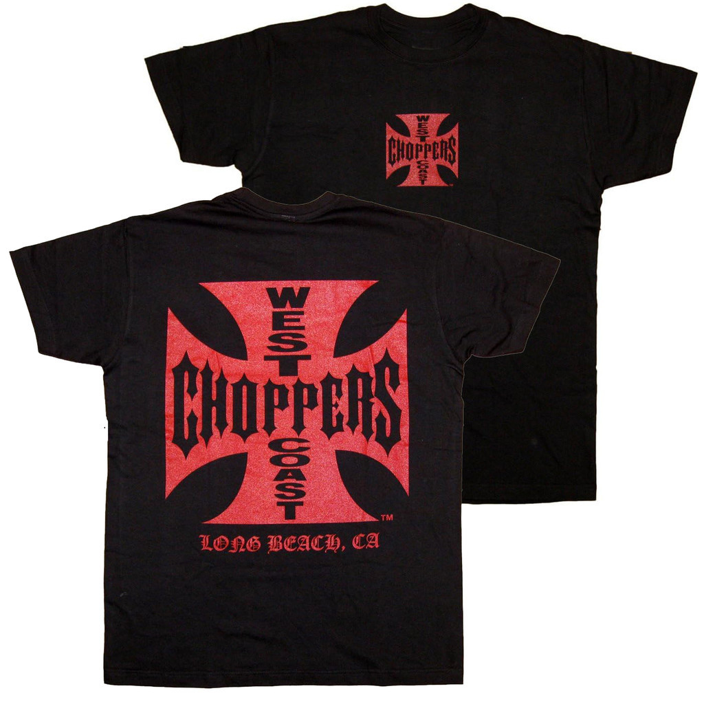 ready stOCK ClassicWest Coast Iron Cross Choppers California T-Shirt 100% Cotton O-Neck Short Sleeve