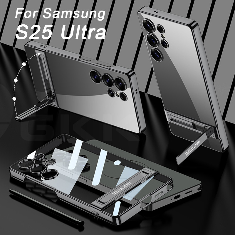 LUKEN กรณีต้นฉบับสําหรับ Samsung Galaxy S25 Ultra LUKEN ชุบผู้ถือพลาสติกใส Hard Cover สําหรับ Galaxy