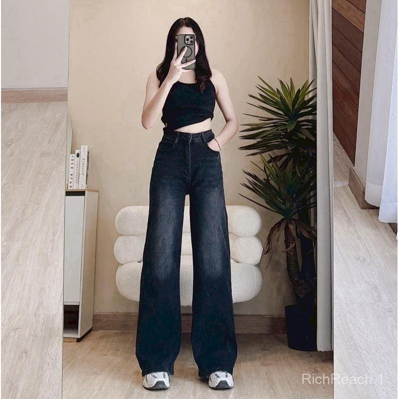 สีดำฟอก,สีน้ำตาล SEASONING รุ่น OG กางเกงยีนส์ ไซส์ S-7XL [ ผ้ายืด ] ขากระบอกใหญ่ (Lot2)