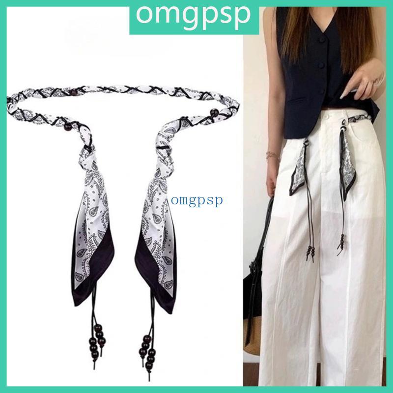 พระเจ้าช่วย เข็มขัดเชือกเอวปรับได้ทอมือโบฮีเมียนพร้อมลูกปัดสําหรับชุดลําลองและเทศกาล