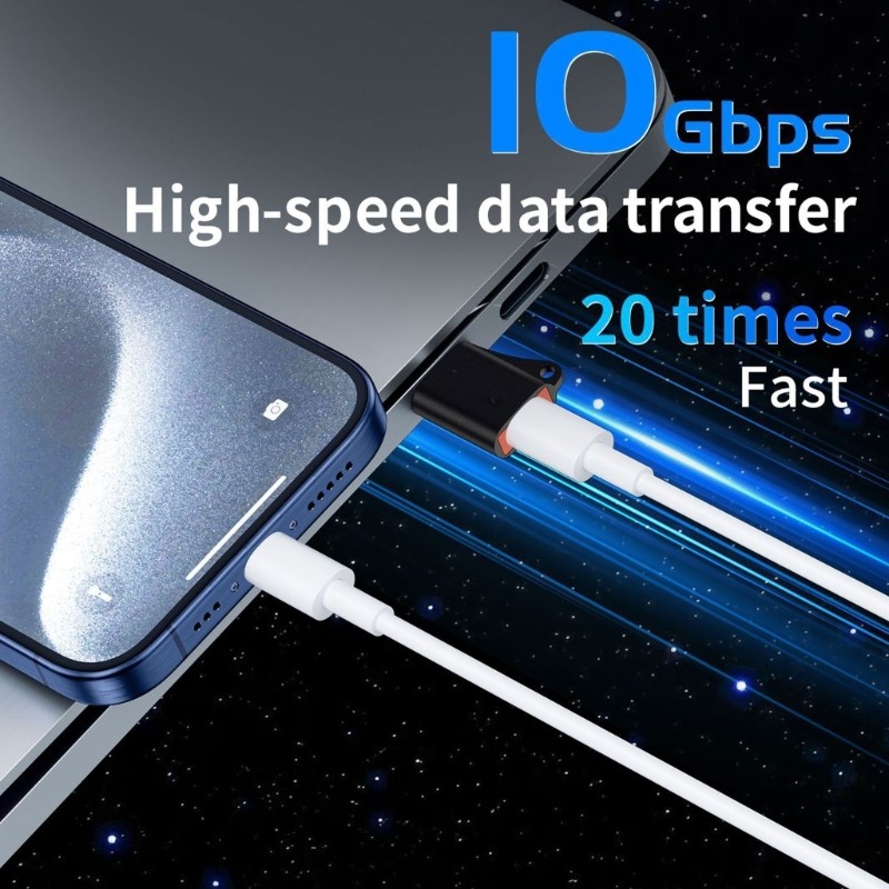 Doublebuy Metal USB3 0 Male To Type C Female Converter Featuring ความเร็วการส่งผ่าน 10Gbps พร้อมสายค