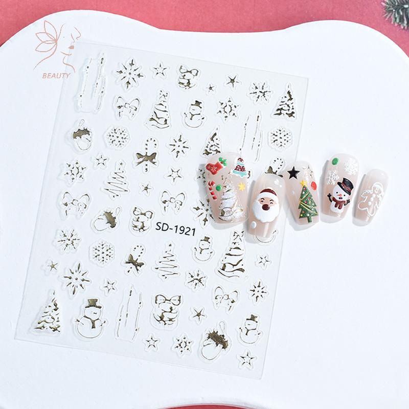 [maybeauty] คริสต์มาสน่ารักการ์ตูน Bowknot Santa Claus Snowman ต้นคริสต์มาส Elk Snowflake สติกเกอร์เล็บ Xmas น่ารักสติ๊กเกอร์ติดเล็บ {TH} - รูปที่ 5