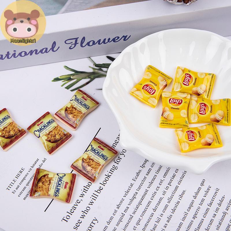 Moonlights1 5 ชิ้น 1/6 Scale Miniature Dollhouse ขนมขบเคี้ยวมันฝรั่งทอดอาหาร Blyth ตุ๊กตาของเล่น EN